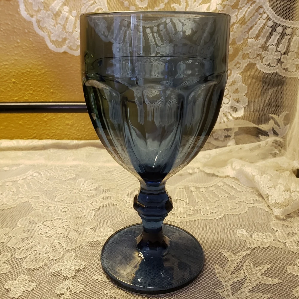 Vtg 60's Smoke Blue Glass Gibraltar Water Glass